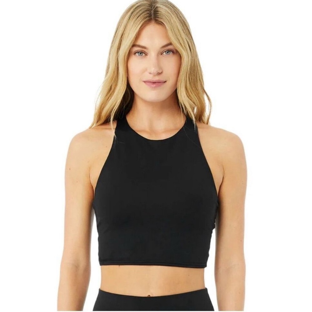 Alo Movement Strappy Black Workout Top